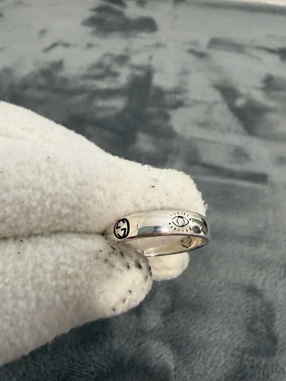 Brand New Gucci Blind for Love Sterling Silver 925 Ring Size 8 (US 4.5)